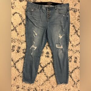 Torrid Bombshell skinny button fly jeans plus size 22 premium stretch denim